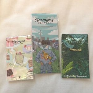 Farmgirl flowers enamel pins
